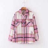 Autumn Women's Wear Urban Leisure Woolen Plaid Shirt
