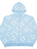 Oversized Star Print Zip Up Hoodie- Outfit