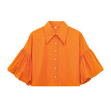 Sleeves Loose Open-Sleeve Shirt Top 2025 Spring New Women's Clothing