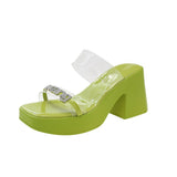Zingj Design Sense Transparent One Word With Thick Platform Thick Heel Sandals Female 2023 Summer New Fashion Increased