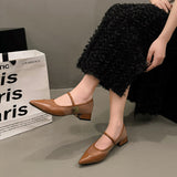 Women In The Autumn Of 2025 New French Pointed Light-Pointed Mary Jane Shoes With Thick