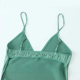 New Silk Satin Texture Flute Sexual Dew Back Halter Skirt