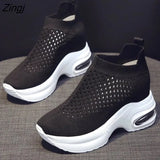 Platform Wedges Women's Sneakers Spring autumn High Quality Mesh Breathable Increased women's shoes Casual Shoes