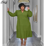 Size 5XL Women Shirt Dress Solid Color Turn-down Collar Summer Midi Dress Lady Casual Loose Irregular Beach Dress Vestidos 211-1-Outfit
