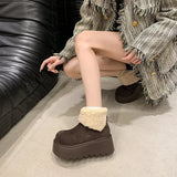 Integrated Snow Boots Plus Velvet Low Help Thickened Velvet Outside The Northeast Wear-Resistant Anti-Slip Thick-Sed Thick-Solvable Winter Cotton