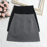 Color High-Rise Thin Suit Half-Body Skirt Summer Basic Anti-Walking A-Word Ass Short Skirt