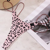 Cotton Strip Single With Sexy Thong Lady English Letter Logo Thong Trousers Women's
