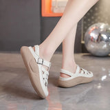Hollow Breathable Sandals Women Wear 2025 Summer New Bag Head Sports Sandals Thick-Soled Roman