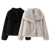 New Artificial Fur Effect Short Style Fashion Coat