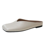 And Summer 2025 New One-Legged Pedal Top Half Slippers Wearing Women's Shoes Light Mouth Comfortable Soft Flat Single