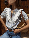 Korean Version Of The Summer New Women's Short-Sleeved Sweet Loose Simple Shirt