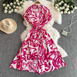 Sales Of 2025 Summer High-End Ocean Gas Printing Long Shirt Dress
