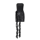 Zingj Women's Fall 2024 New Fashion Sexy Senior Temperament Street Slim Wipe Chest Ribbon Vest