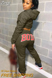 Sporty 2 Piece Set Hoodies and Sweatpants Fall Winter Clothes Women Two Piece Outfits Casual Tracksuits