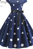 Women Summer Dress Vintage Floral Print Rockabilly Dress Robe Femme Sundress Vestidos Polka Dot Party