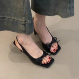 New Beautiful Fashion Toeless Sandals Women's Head Thin Heeled Cool Slippers French Fairy High