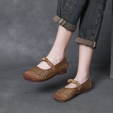 Cowhair Retro Flat-Soled Sandals Women 2025 Summer New Casual Comfortable Soft-Soled Mother
