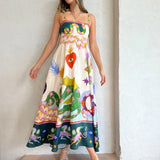 Summer Women's New Temperament Elegant High-Waist Print Slings Casual Fashion
