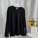 2025 New Hot Pure Color Long-Sleeved T-Shirt Women Loose Cotton Collar Base