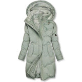 Warm Wool Collar Cotton Clothes Women Zipper Long Sleeves To Cotton Coat Hooded