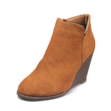 Yards Of Slopes And Female Short Boots In The Autumn And Winter Of The New Flat Bottom Round Head Zipper High Heels And Bare