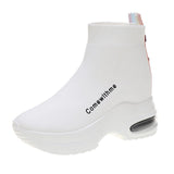 Shoes Women Popular New Women's Shoes Breathable Single Boots Casual Sports Shoes Thick Platform High Heel Loose Cake High Top