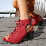 Toe Behind The Air Cool Boots Women In Front With Thick Heel High-Heeled Sandals