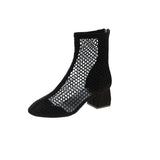 Mesh Short Martin Boots New Summer Breathable High Heels Thin Hollow Coarse And Cool