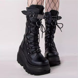 Head Water Platform Slope And Martin Boots 2025 Winter New Large-Size Punk Style Handsome Mid-Sleest