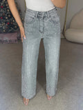 Industry Full Of Diamond Water Wash Jeans Women Senior Sense Low-Rise Straight Trousers Personality Hottie High Street