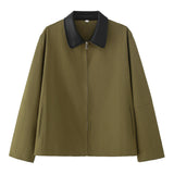 Women's Clothing 2025 Autumn Collar Long Sleeve Retro-Column Jacket Baseball Uniform Coat Women