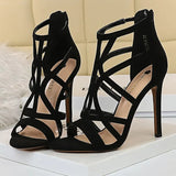 Shoes Roman Style High Heels Woman Pumps Stiletto Heels 11 Cm Women Heels Sexy Party Shoes Hollow Out Women Sandals