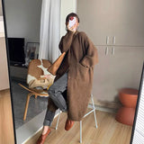 And Winter Women's Clothing New Design Feeling Thick Loose Temperament Lazy Coat Long Sweater Cardigan