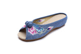 Zingj Spring / Summer Style Linen Embroidered Fish Mouth Wearing Cool Drag Plate Buckle Cloud Head Butterfly Embroidered Women's