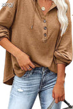 Spring Long Sleeve Oversized Hoodie Fashion V-Neck Hooded Sweatshirts Casual Loose Bat Sleeve Hoodies Women Tops