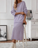 Elegant Knitted Suit Women's Shoulder Sweater Tops In Autumn And Winter
