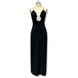 New Sling Skirt Temperament Sexy V-Neck Splicing Bare Back Chiffon Dress