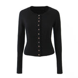 Suit Women 2025 Autumn Temperament Hottie Knitted Cardigan + High-Waist Leather Buckle Hundred-Fold