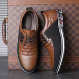 Zingj New Men's Round Head Men's Casual Single Shoes Front Lace Casual Shoes Plus Size Men's
