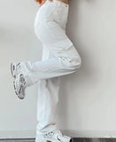 Three-dimensional Pocket Trousers Tight Waist