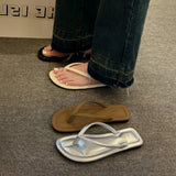 Flip-Flops Summer Fashion Flat-Soled Muller Shoes Toe Cool Slippers Beach Shoes Women Wear High-End
