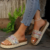 Summer New Thick-Soled Heel Shoes Women's Fish Mouth Preparation Rope Thick-Soled Comfortable Loose Cake