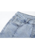 Women High Waist Flare Pants Slim Fit Stretchy Vintage Korean Fashion Harajuku Ins Street Denim Split Wide Leg Trouser