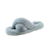 Slippers Women Wear Net Red Code 2025 New Autumn And Winter Warm Wear Cross Fur