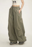 Zingj Wide-Leg Sweatpants Elastic Waist Logo Loose Versatile Air Pants Parachute Paratroop Cargo