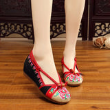 Zingj Not Include Shoe Box Single Shoes Full Size Inside Raised 5 Cm High Heels Embroidered Cloth Shoes Spring And Summer Women's