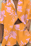 Fashion Women Shirts and Casual Wide Leg Shorts Print 2-piece Set Short Sleeve Tops Loose Short Sets Outfites Women