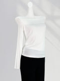 Zingj Temperament Royal Elder Sister Senior Sense A Word Shoulder Clothes Female Spring Clothes New White Bottom Shirt French Square Collar Long Sleeve
