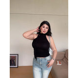 New Thai Small Waistcoat Big-Size Hottie High-Necked Ribbon Ribbon Sleeveless Coat