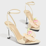 Single Three-Dimensional Phantom Butterfly Mirror Snake Pattern Blue Lady High Heel
